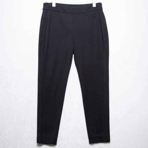 Chicos Pull On Cropped Leggings Pants Rayon Nylon Black Sz 2 US L 12 - Picture 1 of 10